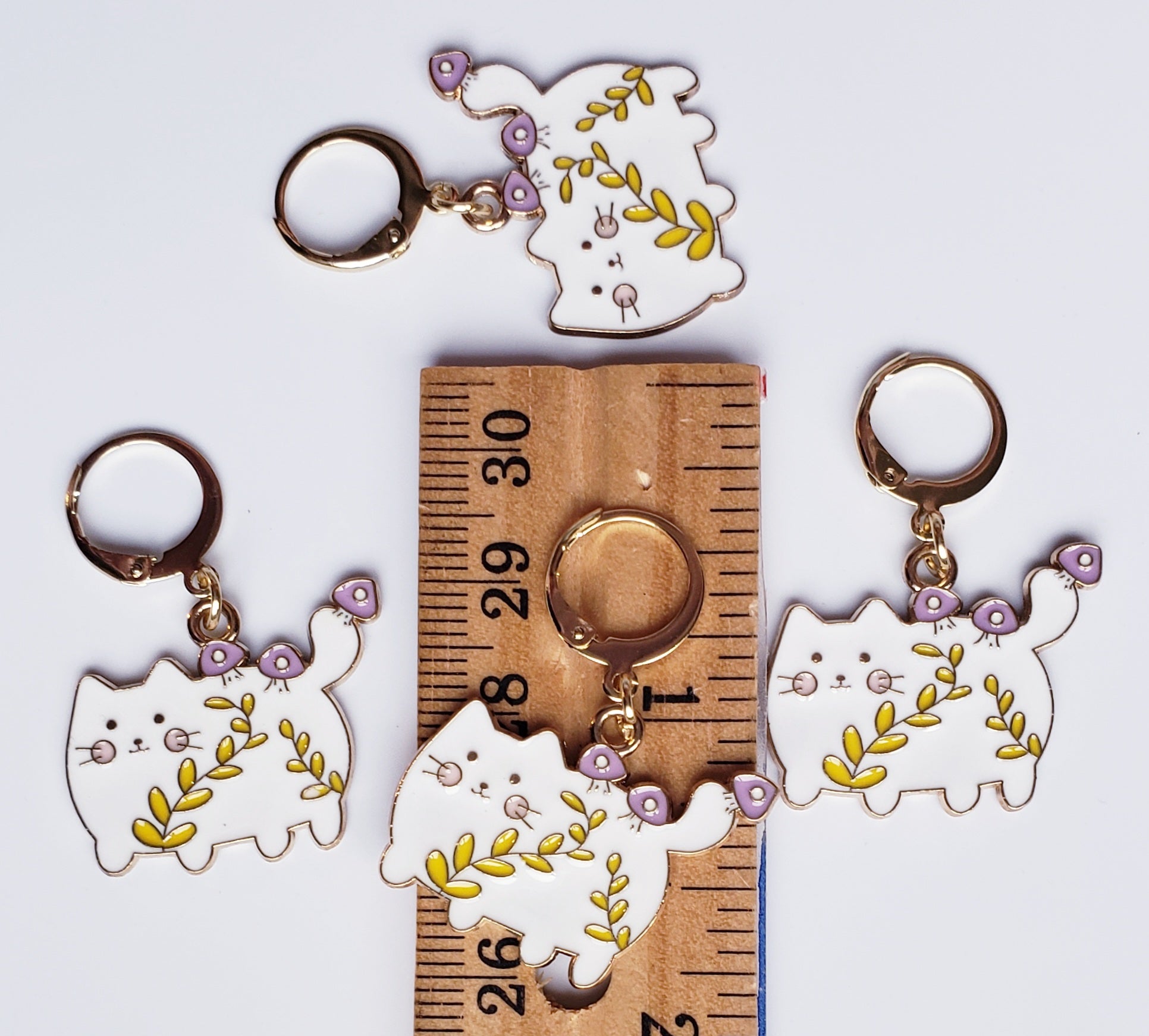 Cat Leaf Stitch Markers