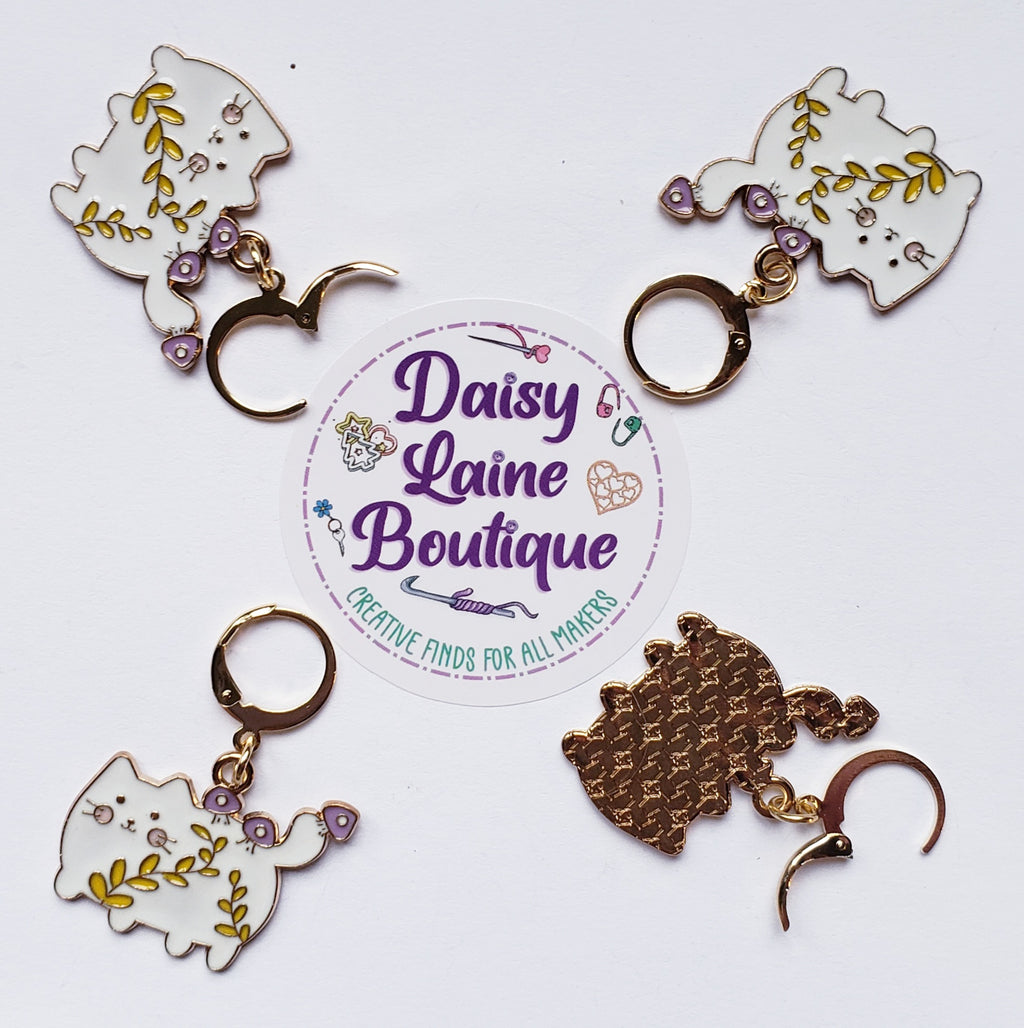 Cat Leaf Stitch Markers
