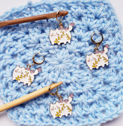 Cat Leaf Stitch Markers