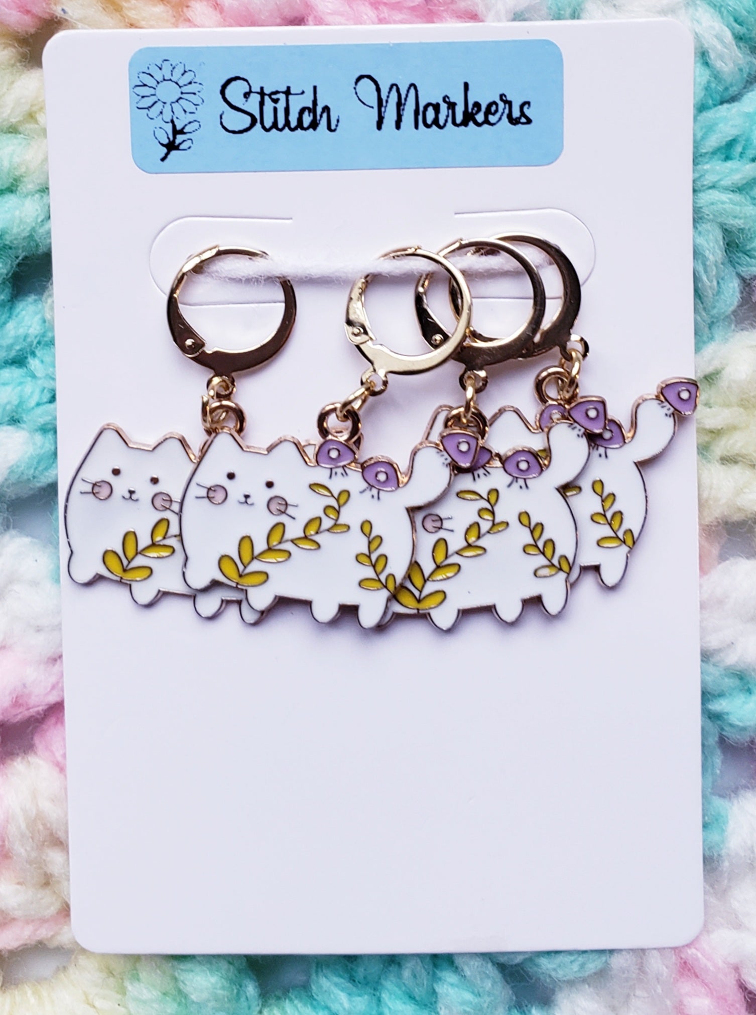 Cat Leaf Stitch Markers