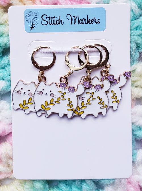 Cat Leaf Stitch Markers