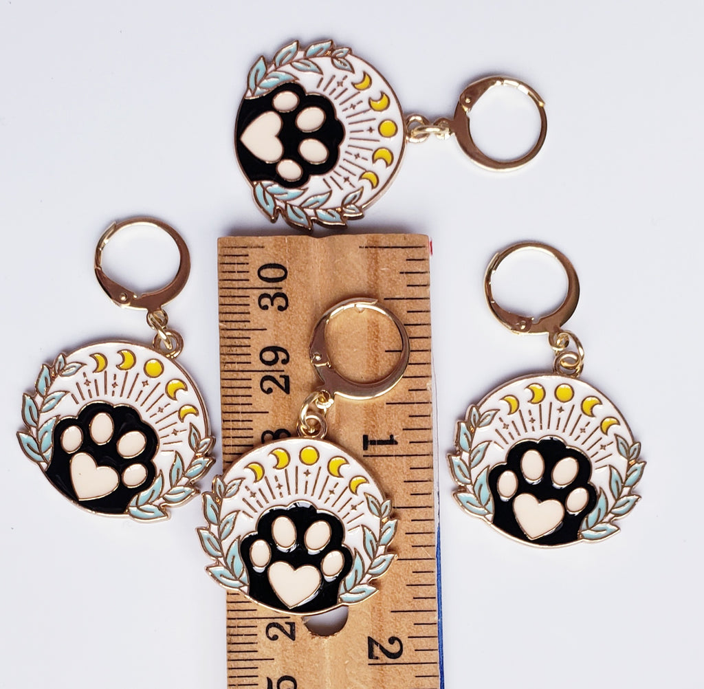 Cat Paw Moon Stitch Markers