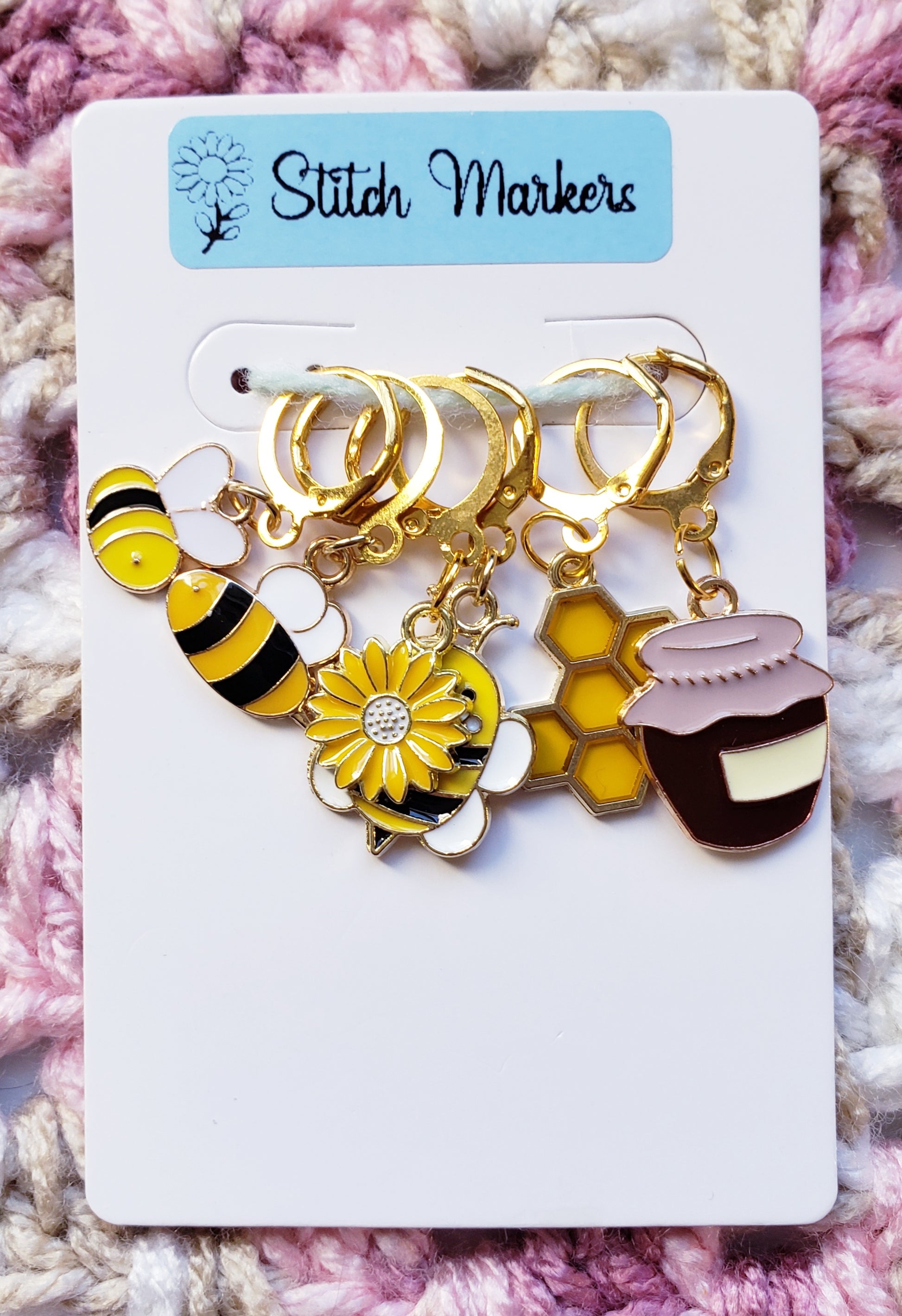 Bee Honeypot Stitch Markers