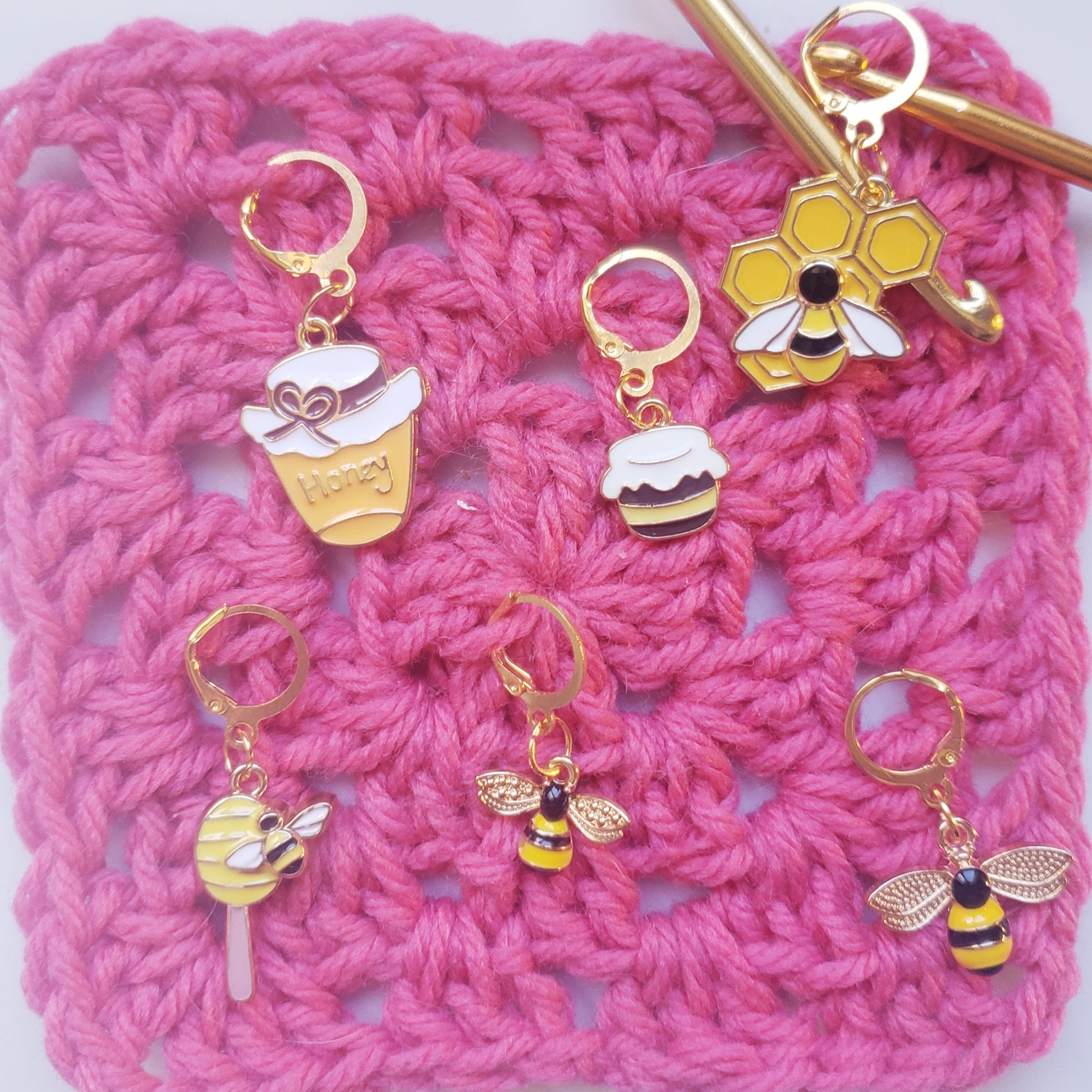 Bee Honeycomb Stitch Markers
