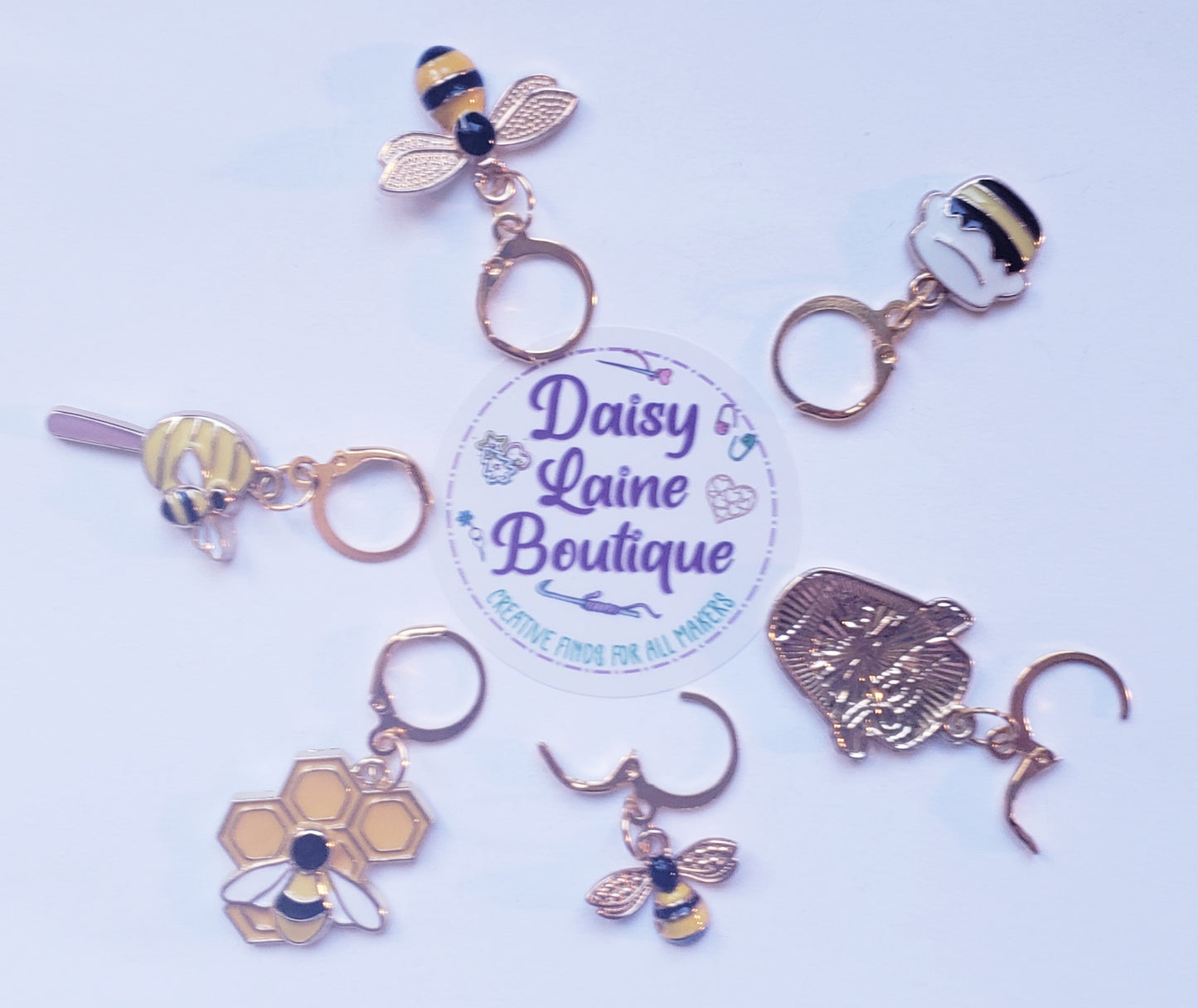 Bee Honeycomb Stitch Markers