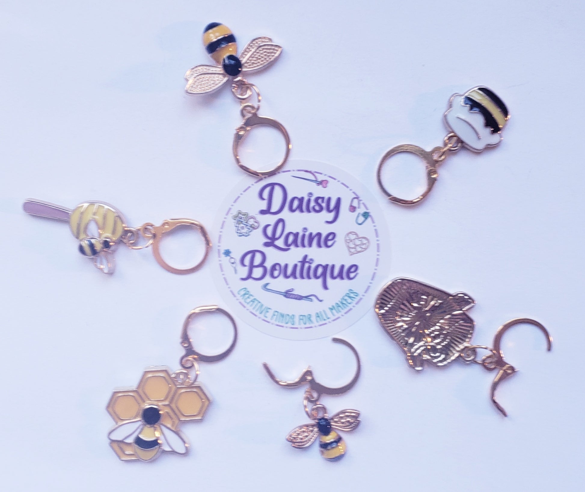 Bee Honeycomb Stitch Markers
