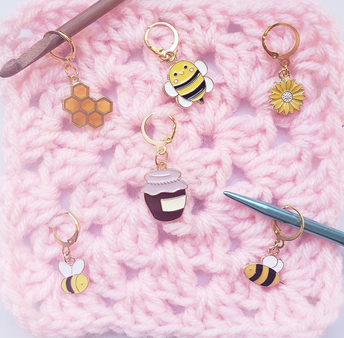 Bee Honeypot Stitch Markers
