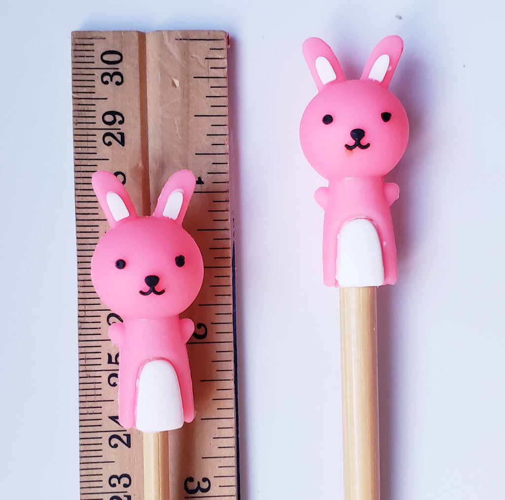 Pink Rabbit Knitting Needle Point Protectors