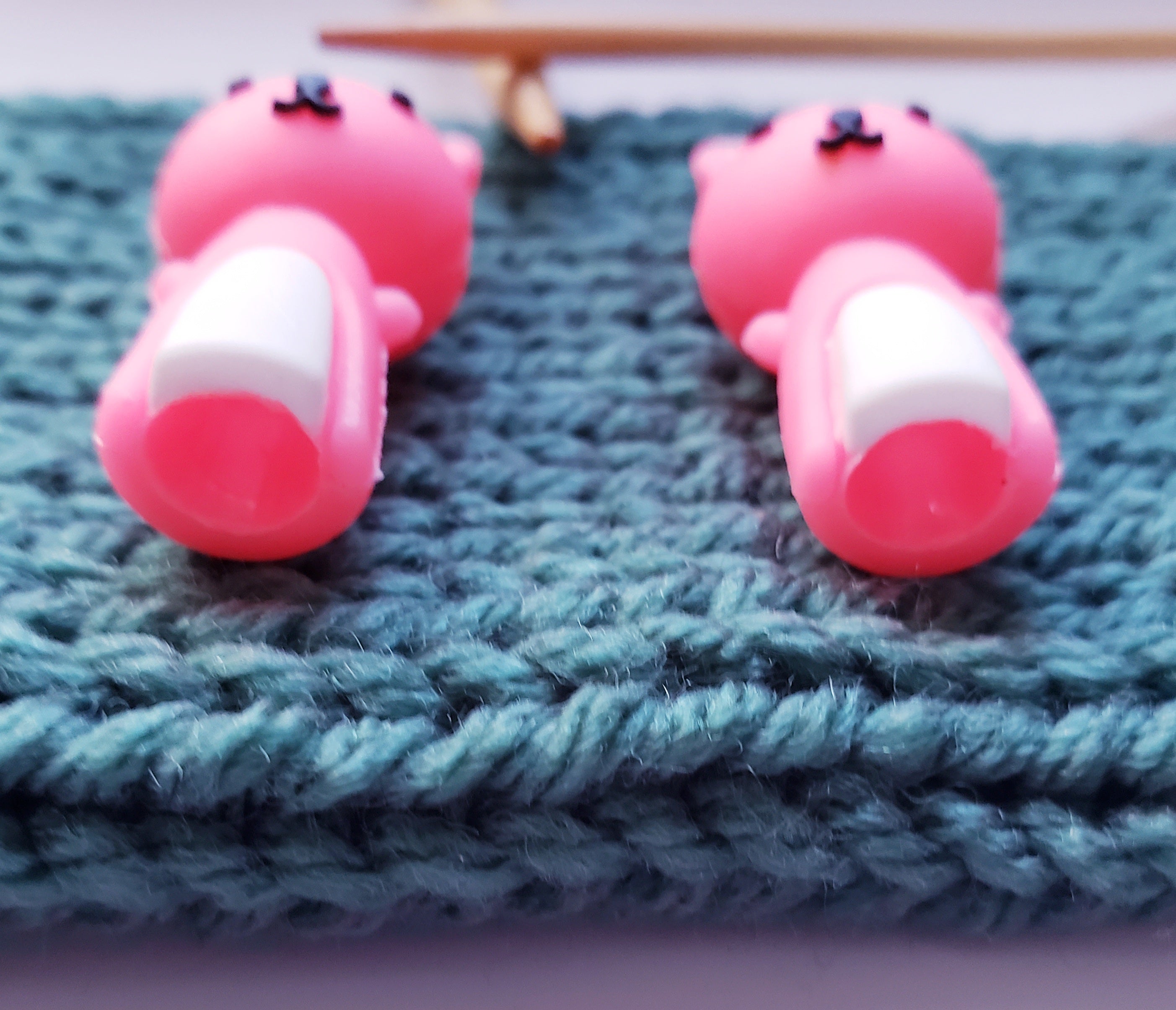 Pink Rabbit Knitting Needle Point Protectors