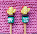 Sunny Day Cactus Knitting Needle Point Protectors