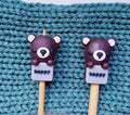 Happy Teddy Bear Knitting Needle Point Protectors
