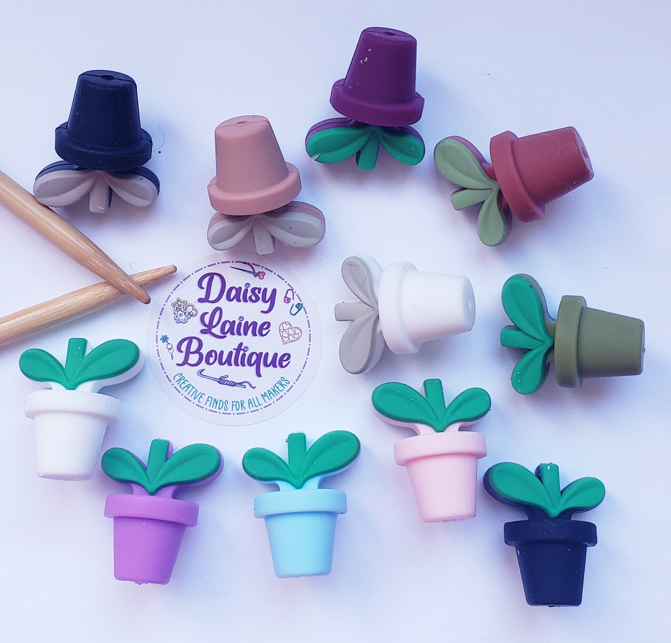 Plant Pot Terra Cotta Knitting Needle Point Protectors