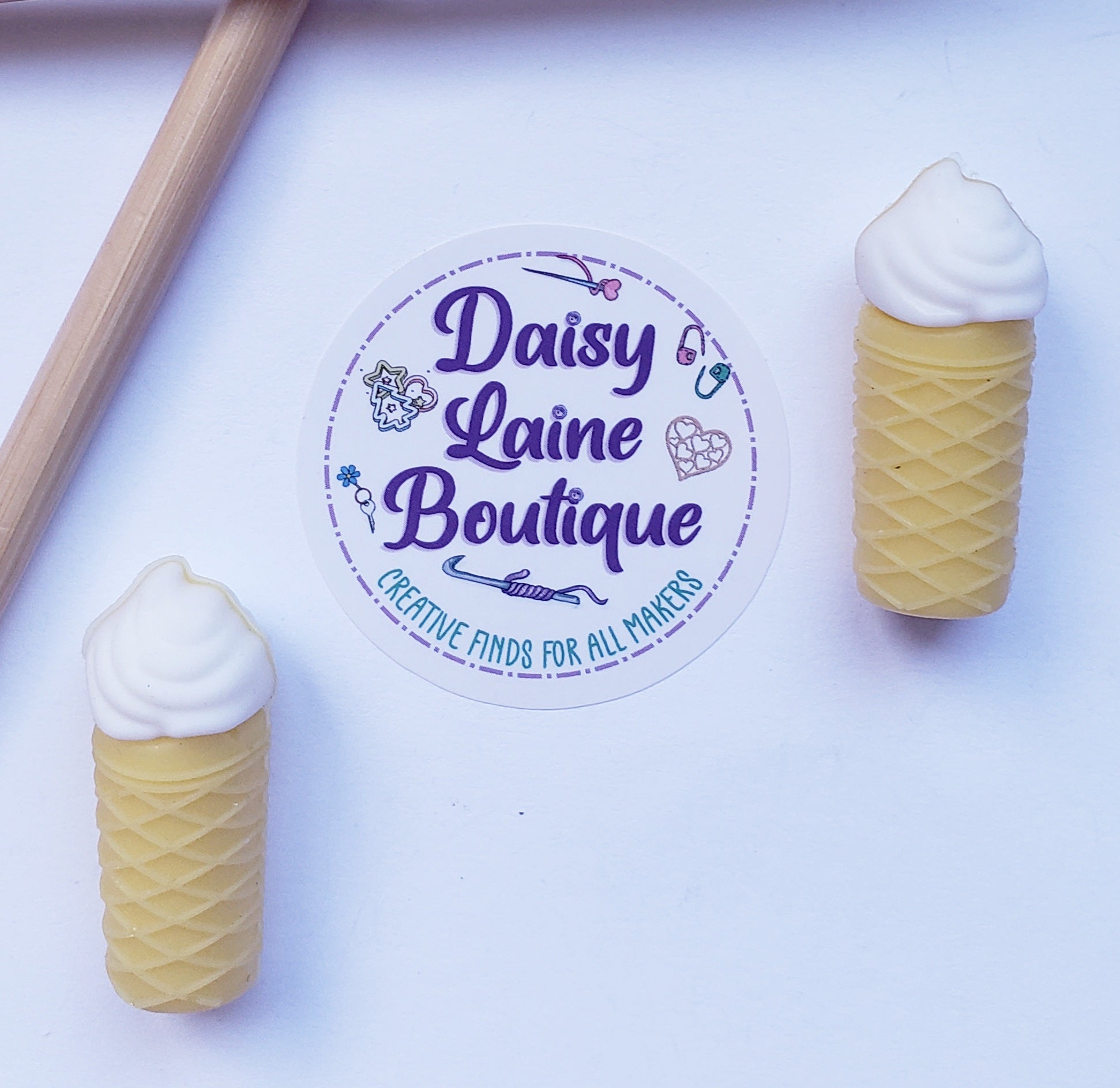 Ice Cream Cone Knitting Needle Point Protectors