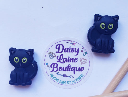 Black Cat Knitting Needle Point Protectors