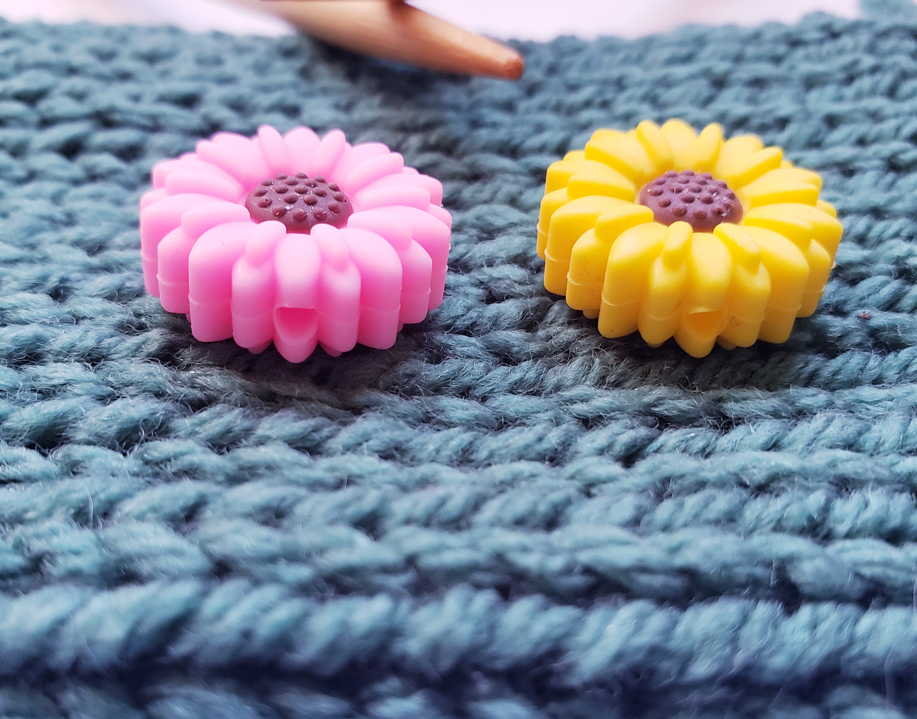 Sunflowers Knitting Needle Point Protectors