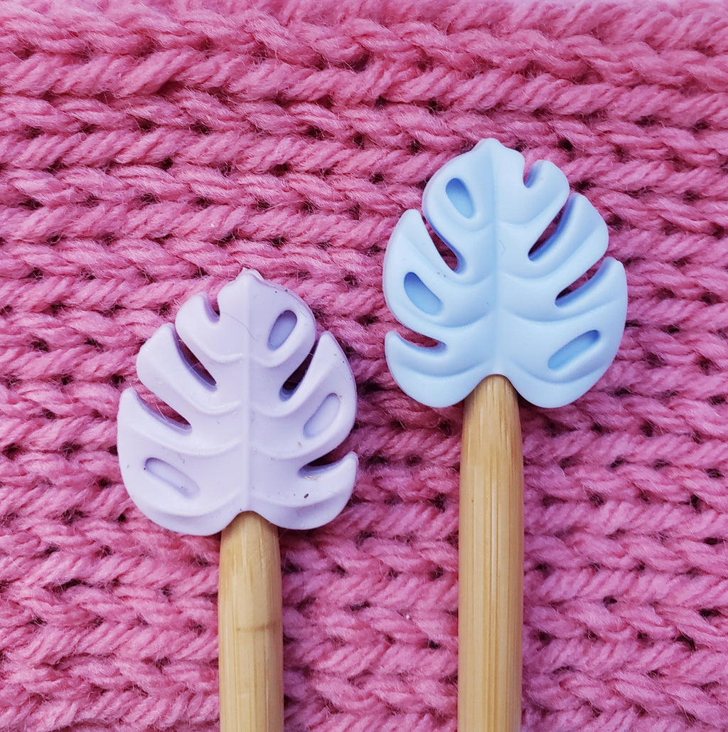 Monstera Leaf Knitting Needle Point Protectors