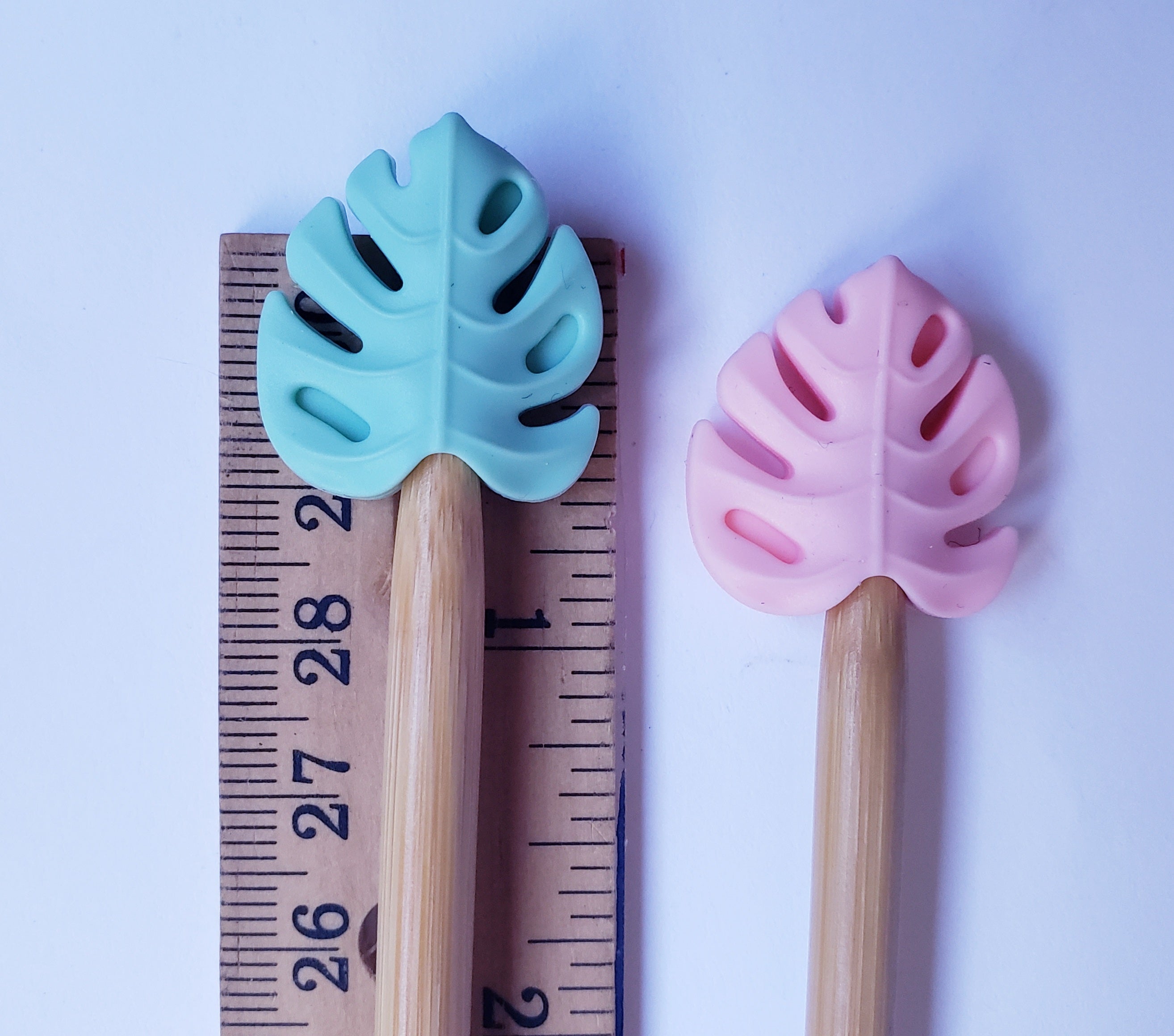 Monstera Leaf Knitting Needle Point Protectors