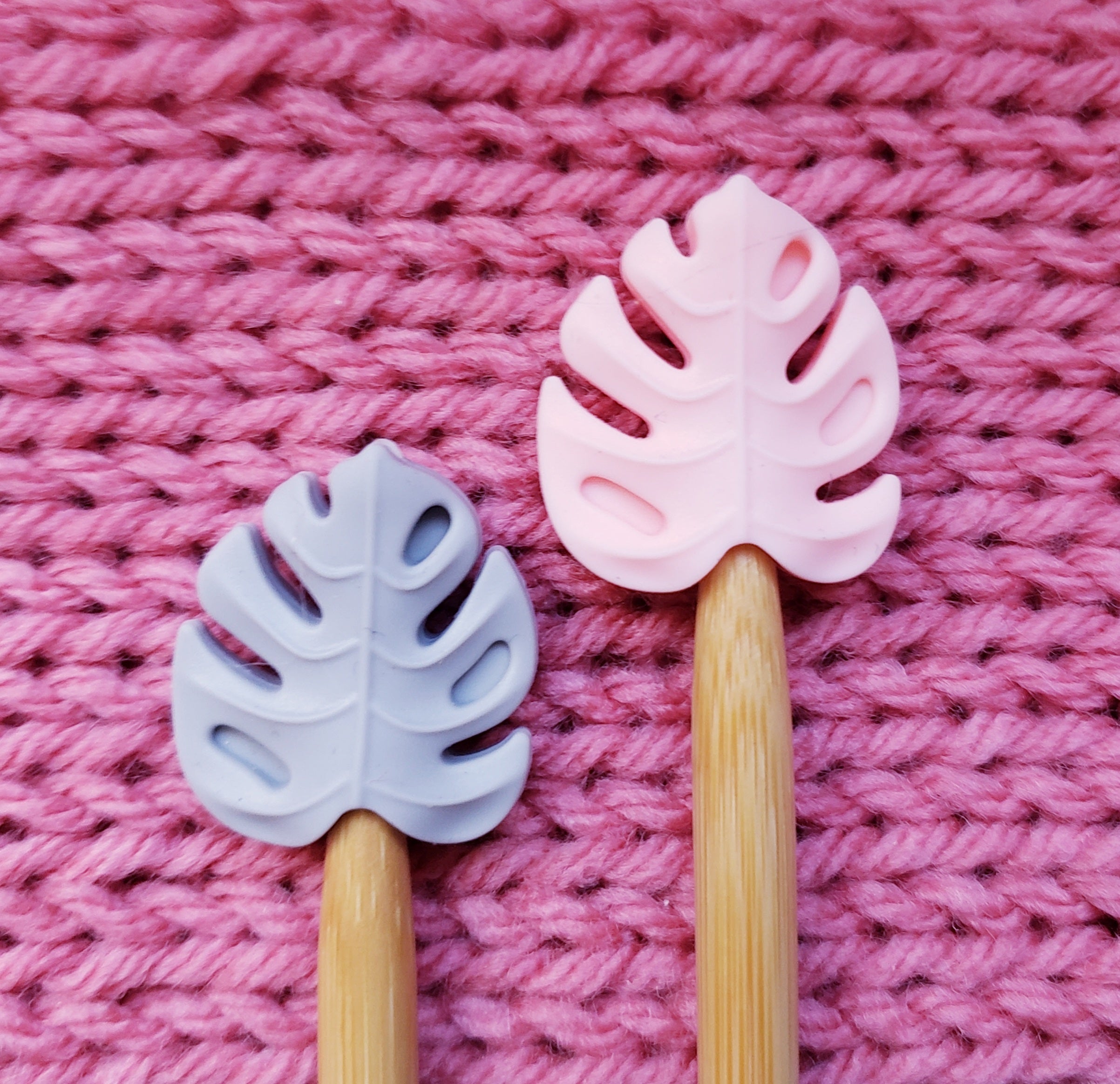 Monstera Leaf Knitting Needle Point Protectors