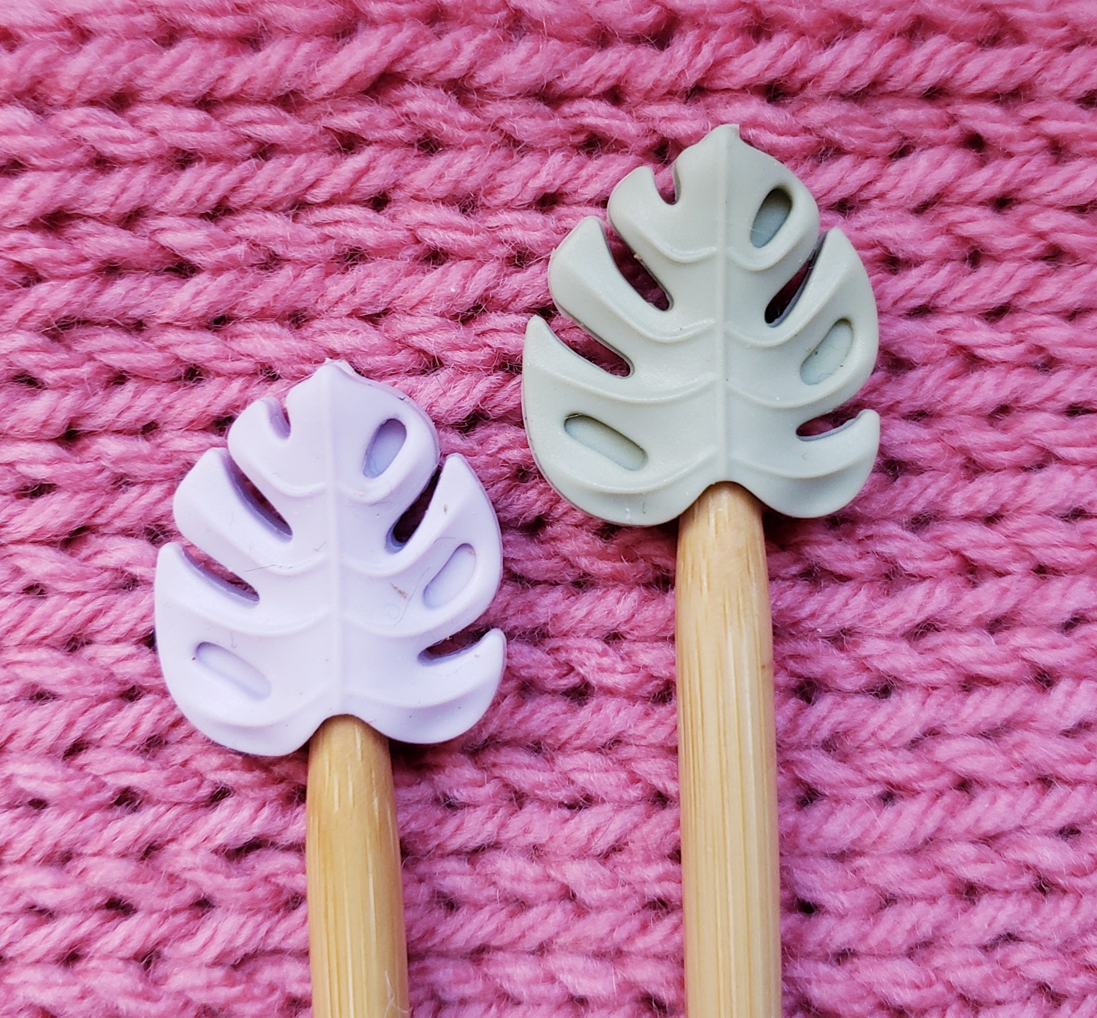 Monstera Leaf Knitting Needle Point Protectors