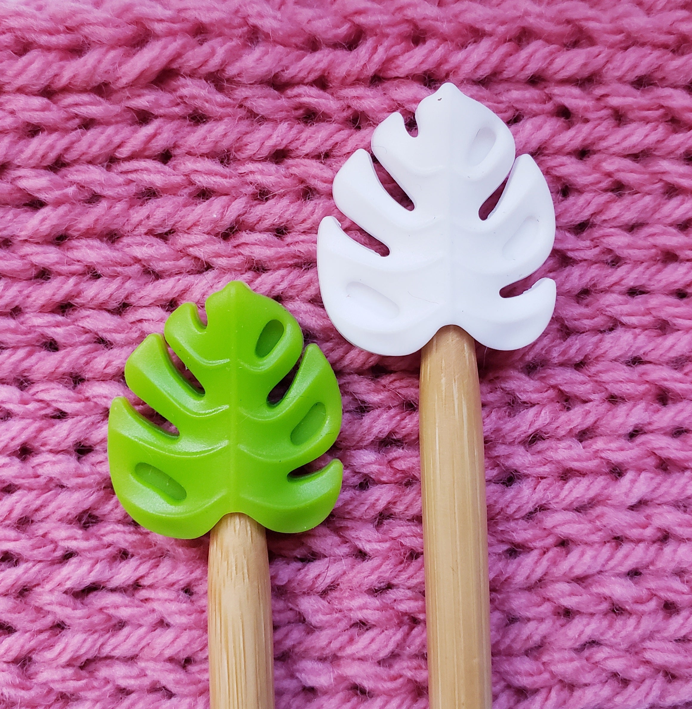 Monstera Leaf Knitting Needle Point Protectors