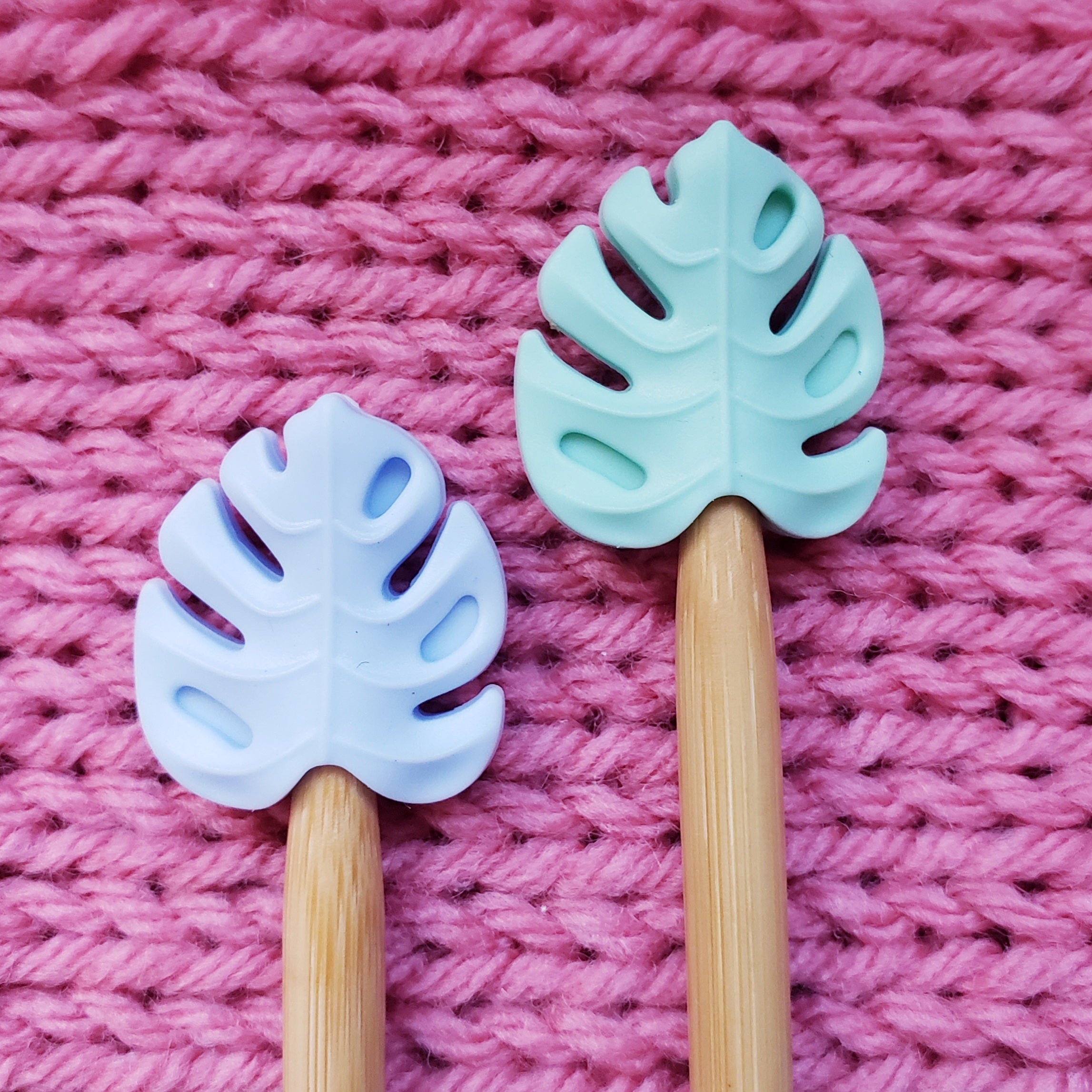 Monstera Leaf Knitting Needle Point Protectors