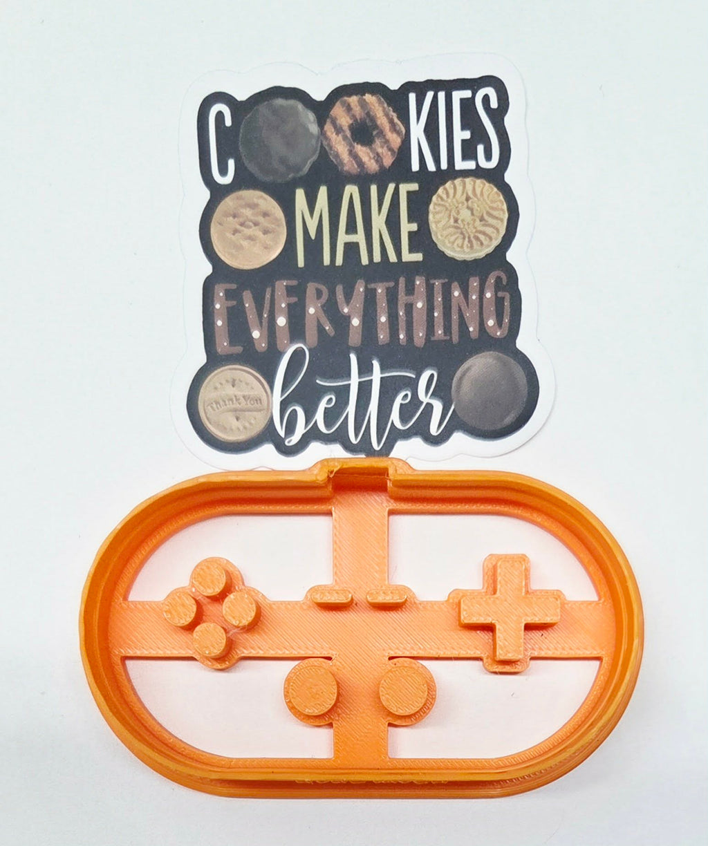 Video Game Controller Imprint Embosser Cookie Cutter - Dough Biscuit Cutters 3D Printed