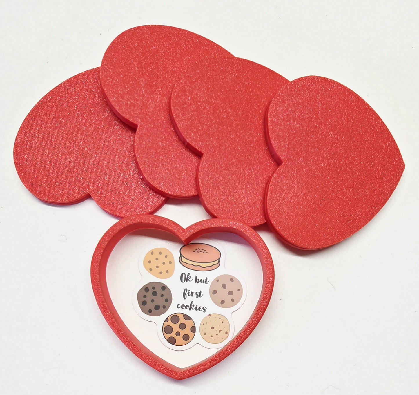 Patchwork Heart 5 Piece Quilt Cookie Cutter & Stamp Set - Dough Biscuit Cutters 3D Printed