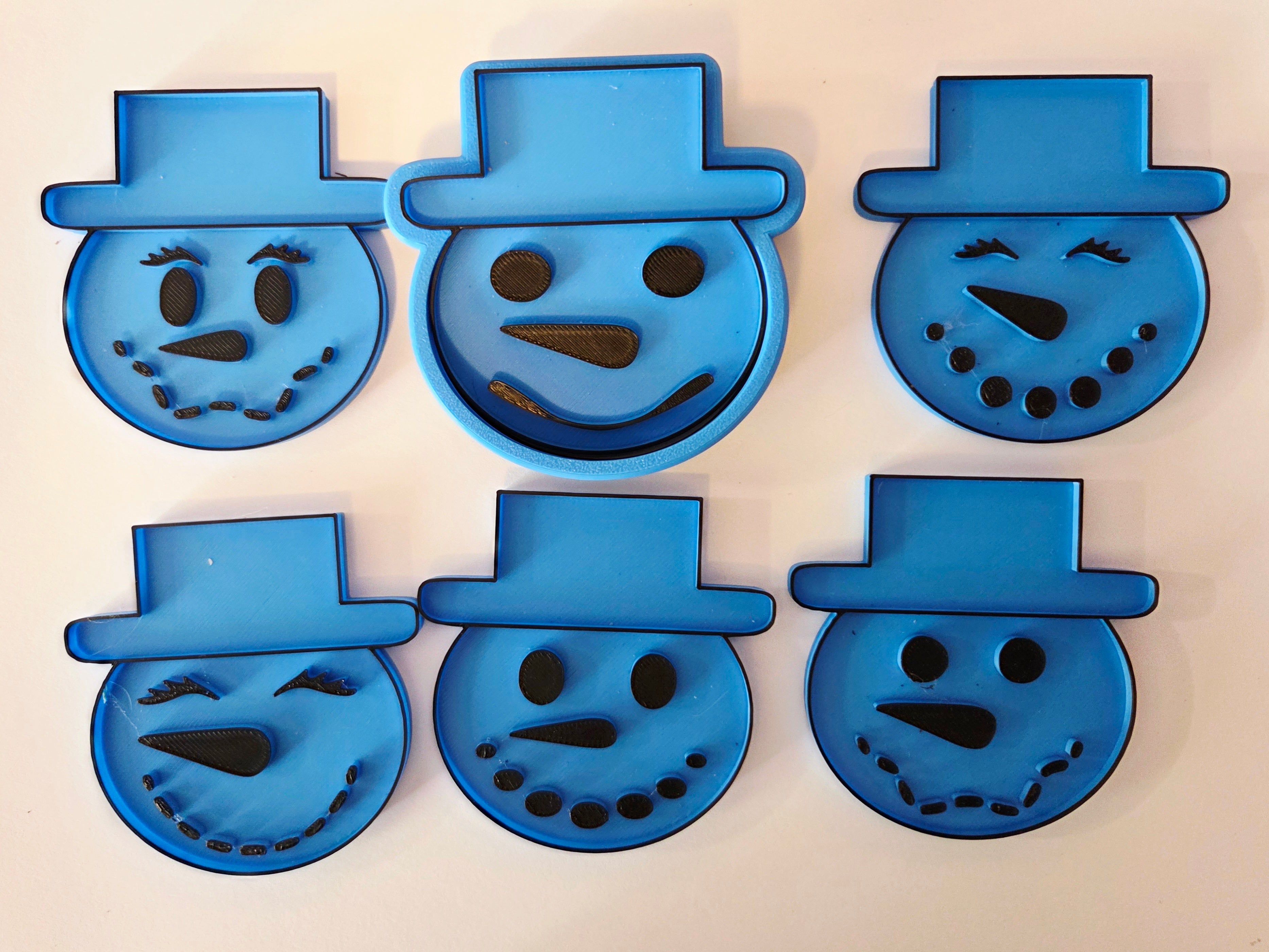 Snowman Face 6 Piece Cookie Cutter & Multi Stamp Set - Dough Biscuit Cutters