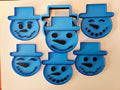 Snowman Face 6 Piece Cookie Cutter & Multi Stamp Set - Dough Biscuit Cutters