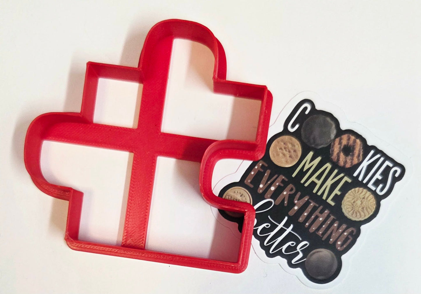 Outside Puzzle Piece 3 Cookie Cutter - Dough Biscuit Cutters 3D Printed