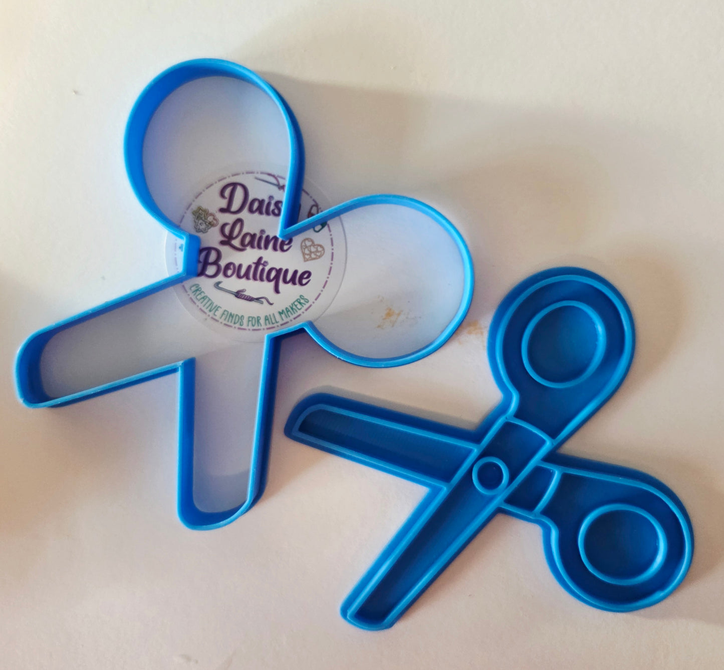 Scissors Rounded Sew Stitching Cookie Cutter & Stamp Set - Dough Biscuit Cutters 3D Printed