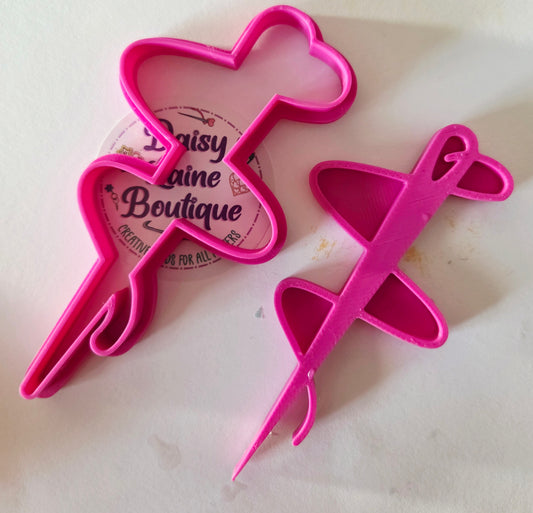 Needle and Thread Sewing Quilting Seamstress Cookie Cutter & Stamp Set - Dough Biscuit Cutters 3D Printed