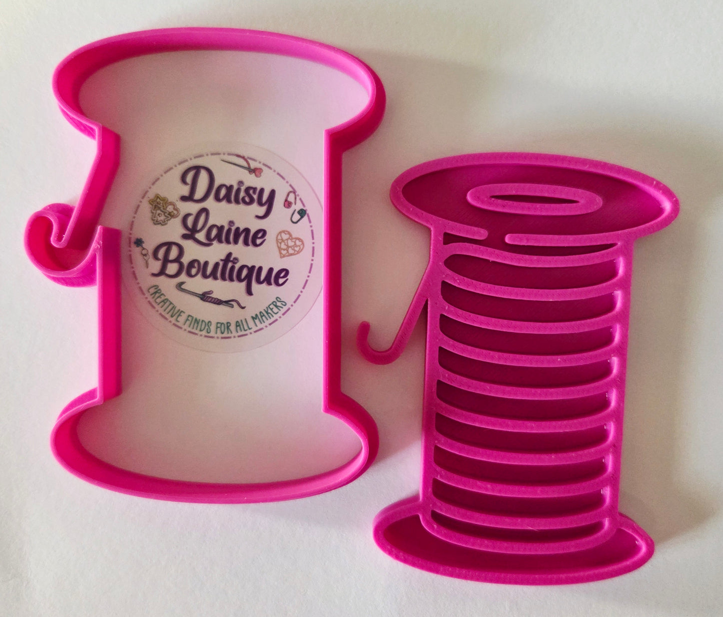 Thread Spool Sewing Quilting Cross Stitch Cookie Cutter & Stamp Set - Dough Biscuit Cutters 3D Printed