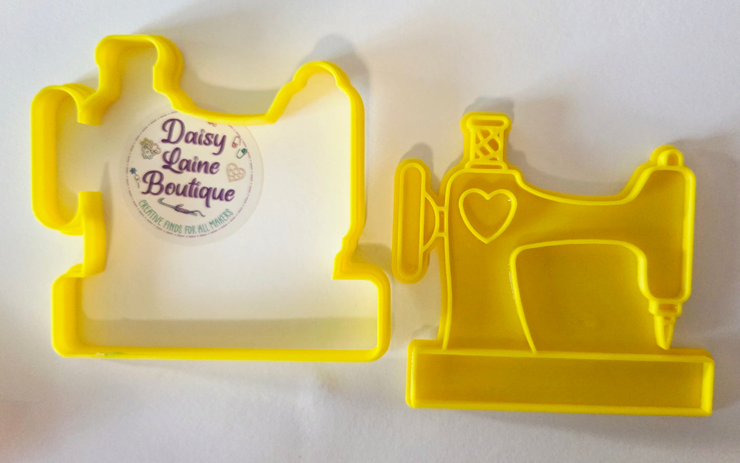 Hand Crank Sewing Machine Cookie Cutter & Stamp Set - Dough Biscuit Cutters 3D Printed