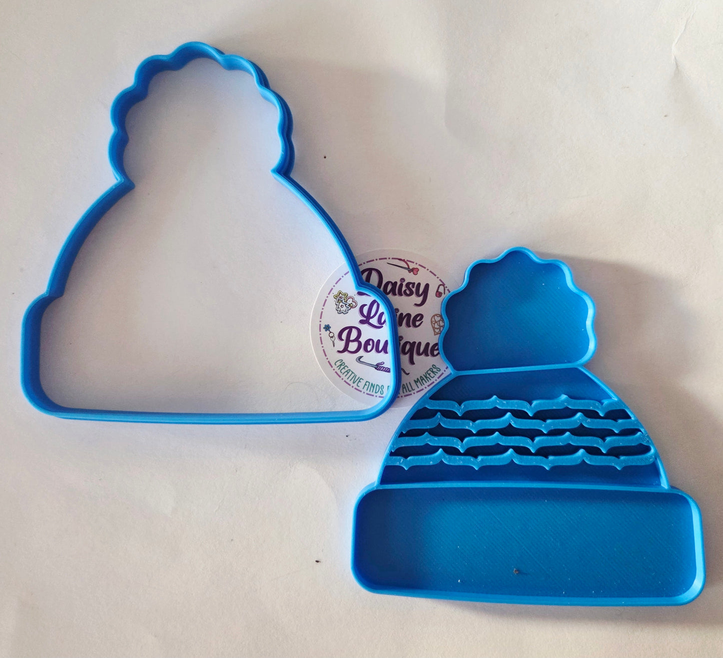 Knitted Stocking Cap Cookie Cutter & Stamp Set - Dough Biscuit Cutters 3D Printed