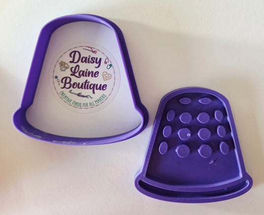 Thimble Sewing Quilting Hand Stitch Cookie Cutter & Stamp Set - Dough Biscuit Cutters 3D Printed