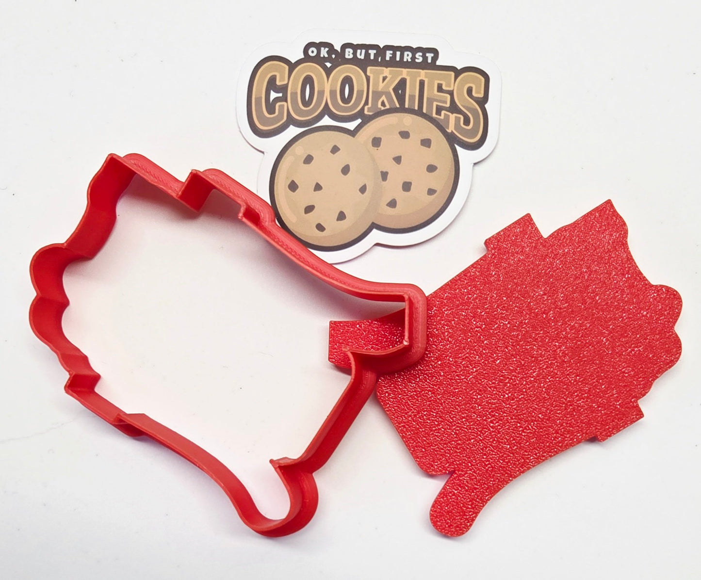 Treadle Sewing Machine Singer White Cookie Cutter & Stamp Set - Dough Biscuit Cutters 3D Printed