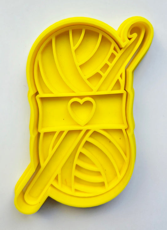 Yarn Skein and Crochet Hook Cookie Cutter & Stamp Set