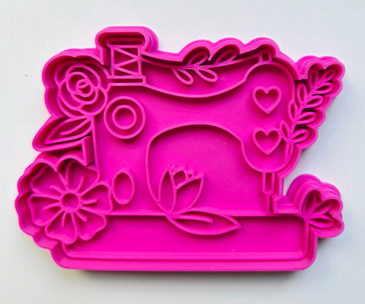 Fancy Sewing Machine Cookie Cutter & Stamp Set