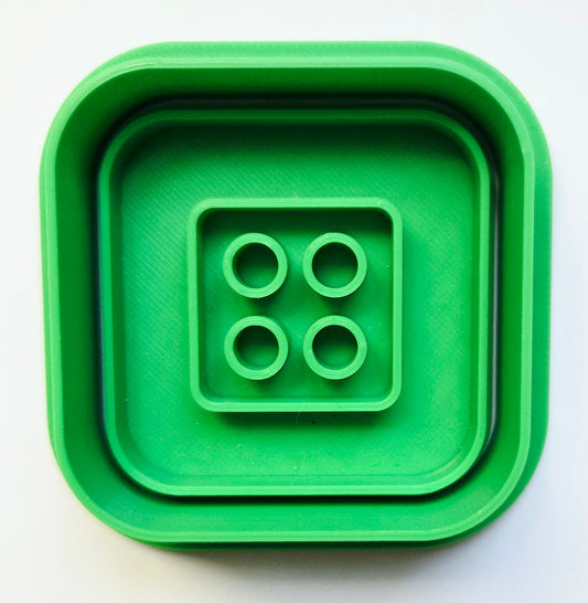 Square Button Cookie Cutter & Stamp Set
