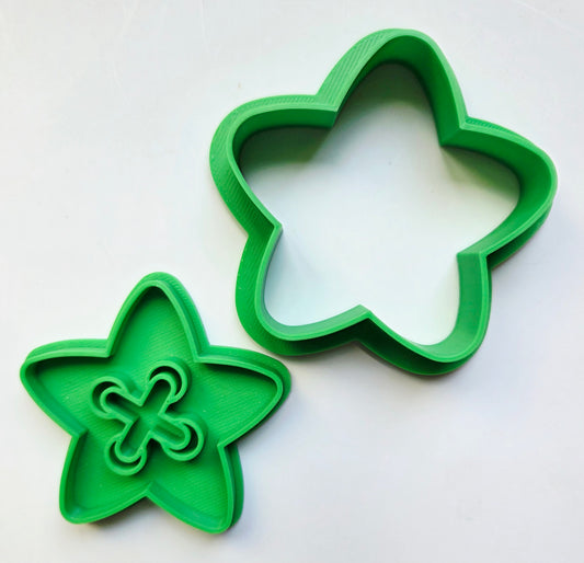 Button Star Sewing Seamstress Cookie Cutter & Stamp Set - Dough Biscuit Cutters 3D Printed