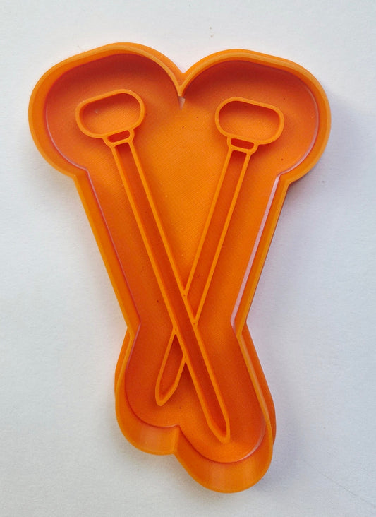 Knitting Needles Cookie Cutter & Stamp Set