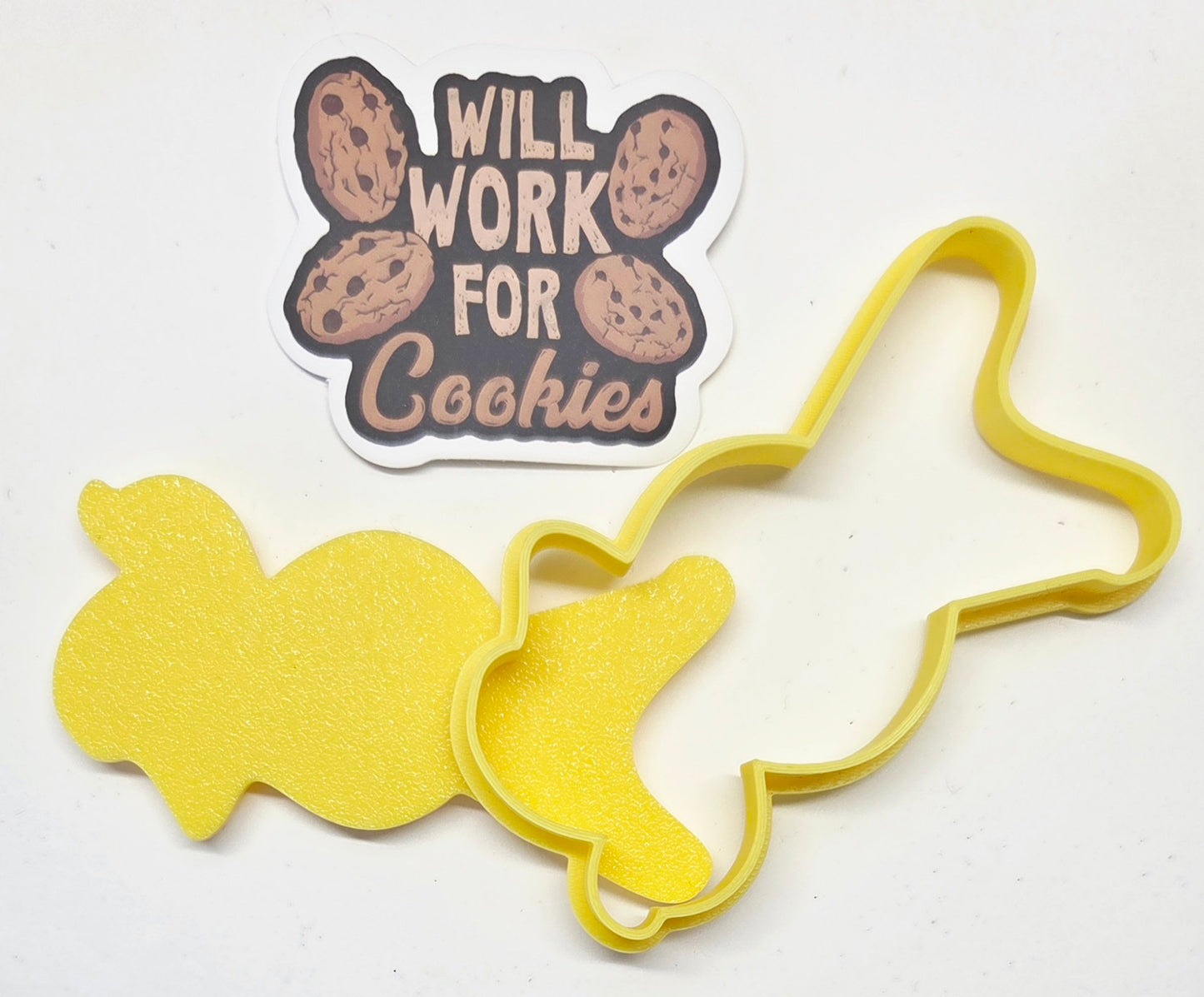 Knitting Needles & Yarn Ball Knit Cookie Cutter & Stamp Set - Dough Biscuit Cutters 3D Printed