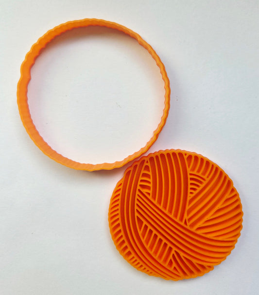 Yarn Ball Crochet Knit Cookie Cutter & Stamp Set - Dough Biscuit Cutters 3D Printed