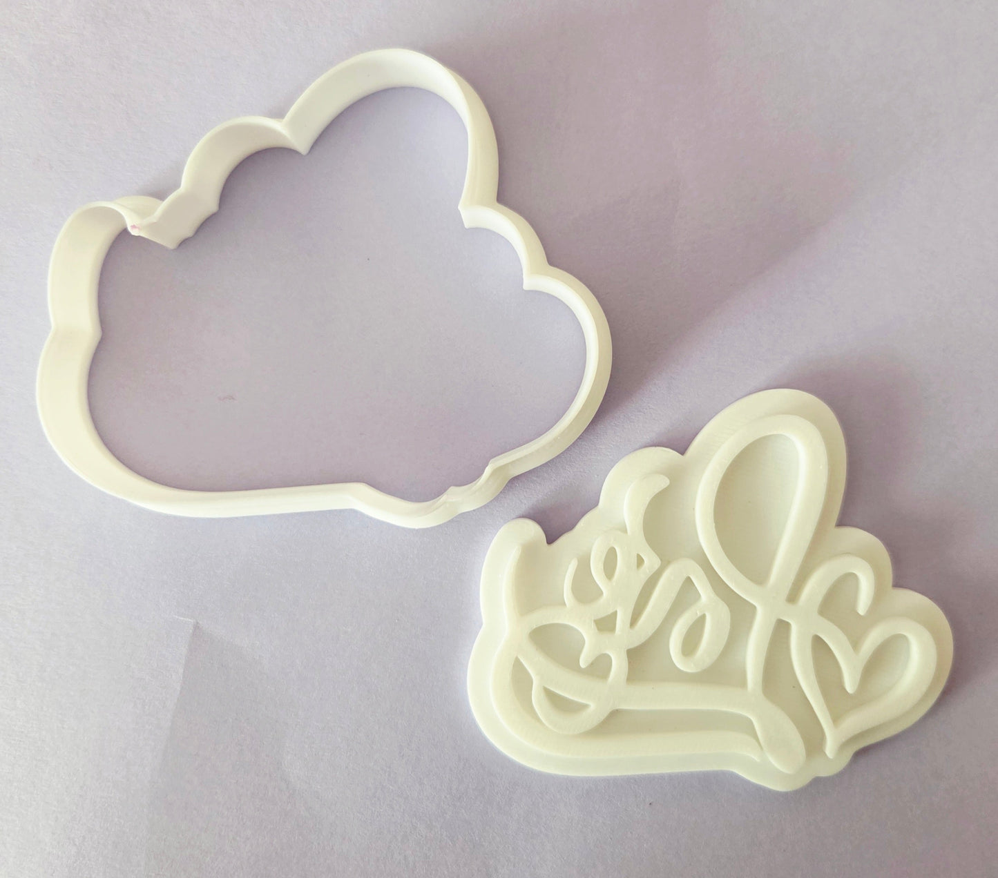 Heart Love Cookie Cutter & Stamp Set - Dough Biscuit Cutters 3D Printed