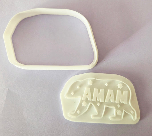 Mama Bear Cookie Cutter & Stamp Set - Dough Biscuit Cutters 3D Printed