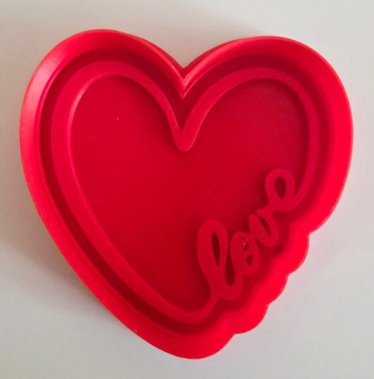 Love Heart Cookie Cutter & Stamp Set - Dough Biscuit Cutters 3D Printed