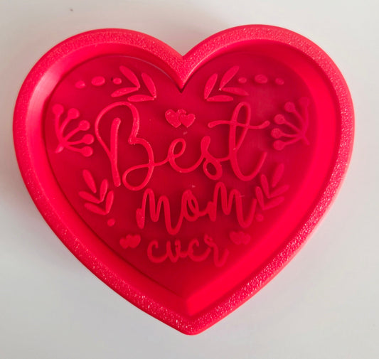 Best Mom Heart Cookie Cutter & Stamp Set - Dough Biscuit Cutters 3D Printed