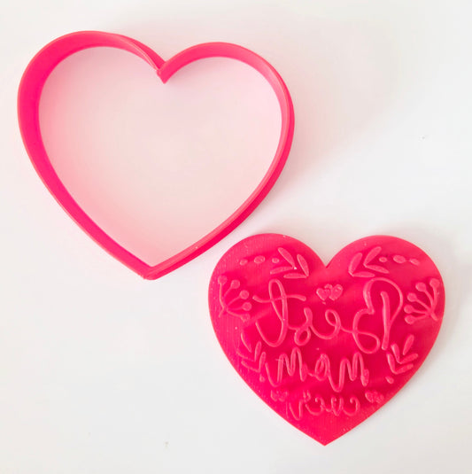 Best Mom Heart Cookie Cutter & Stamp Set - Dough Biscuit Cutters 3D Printed