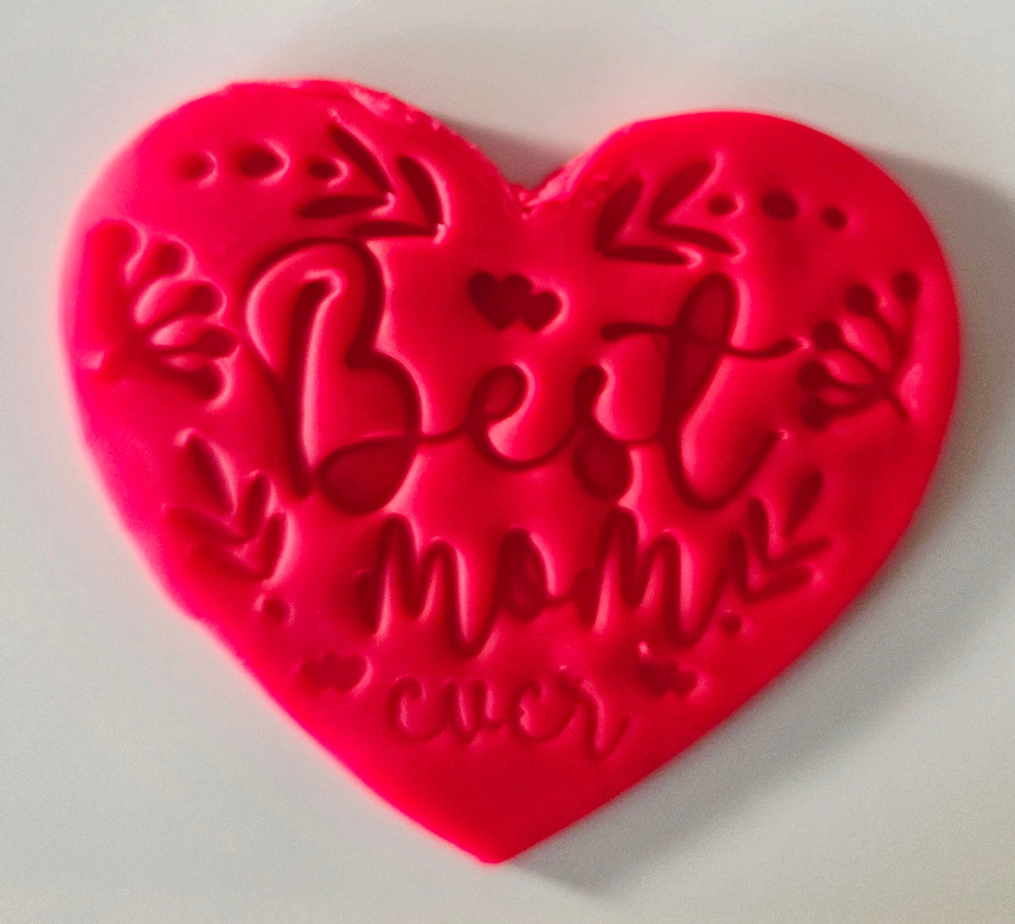 Best Mom Heart Cookie Cutter & Stamp Set - Dough Biscuit Cutters 3D Printed